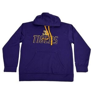 LSU Tigers Sweatshirt Men's L Purple Champion Hoodie‎